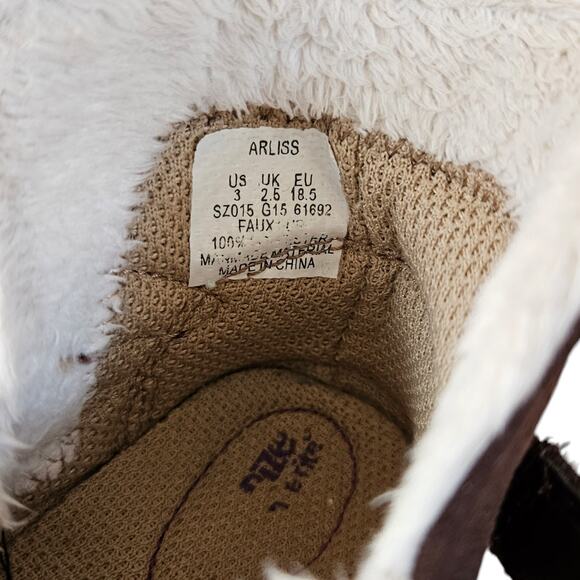 Stride Rite Surprize Arliss Girl's Faux Fur Lined Shoes Brown Pink Baby Size 3 - Picture 8 of 9